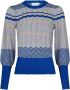 NEO NOIR Gestreepte Gebreide Blouse Blue Dames - Thumbnail 2
