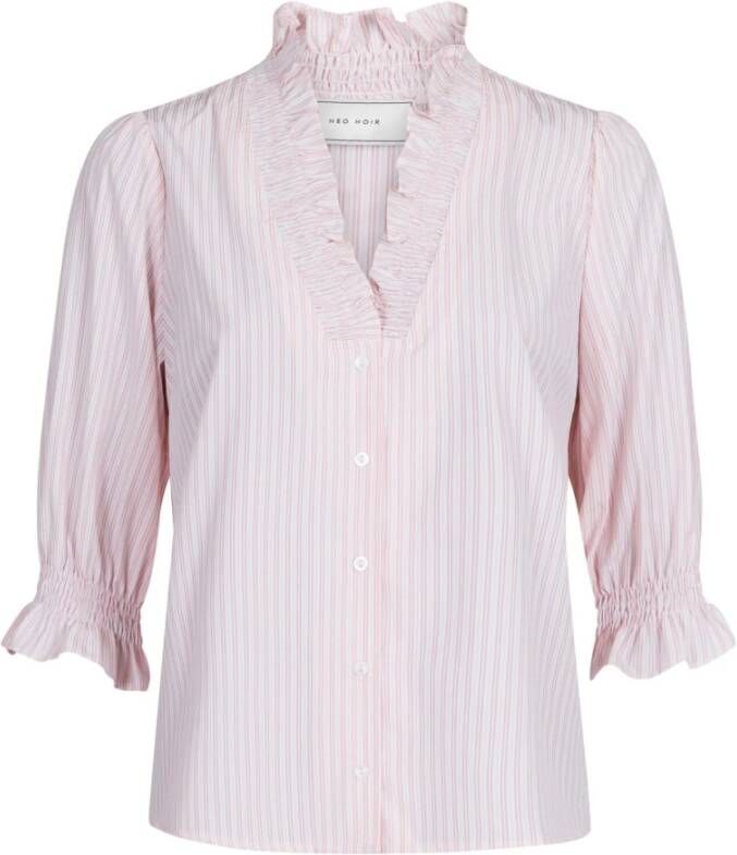 NEO NOIR Briony Mix Stripe Shirt Roze Dames
