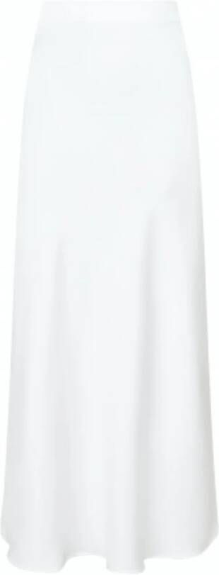 NEO NOIR Elegant Sateen Bias Cut Skirt White Dames