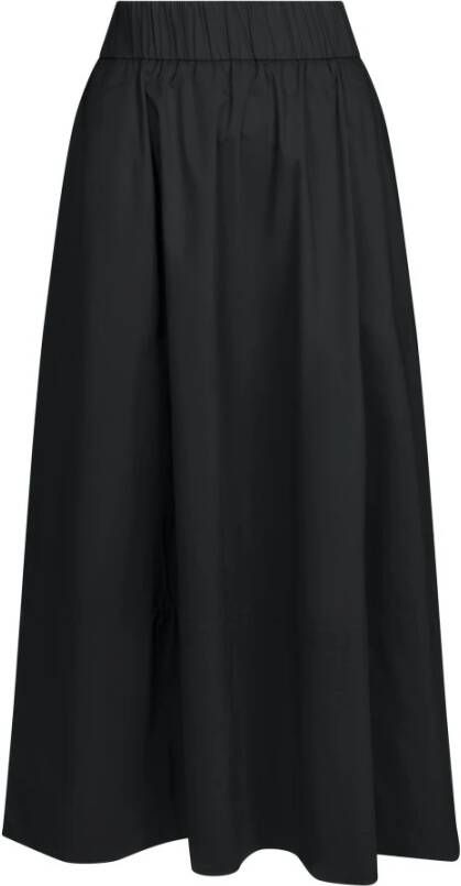 NEO NOIR Zwarte Poplin Midi Rok Yara Black Dames