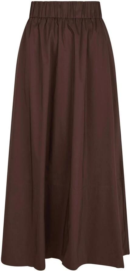 NEO NOIR A-lijn Poplin Rok Donkerbruin Brown Dames