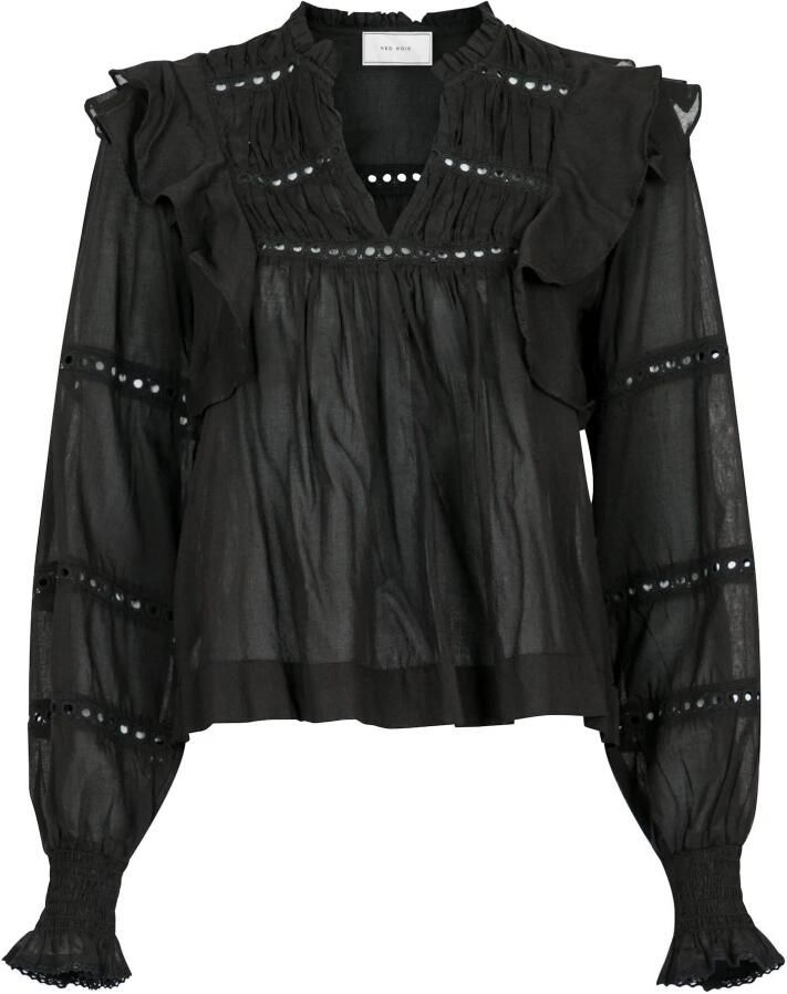 NEO NOIR Dames Blouses Aurika S Voile Blouse Zwart - Foto 5