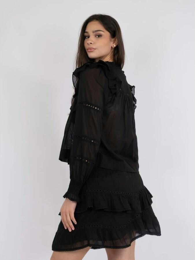 NEO NOIR Dames Blouses Aurika S Voile Blouse Zwart - Foto 3