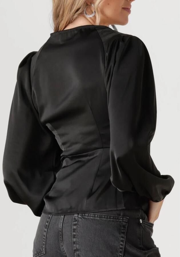 NEO NOIR Dames Blouses Istana Heavy Sateen Blouse Zwart - Foto 6