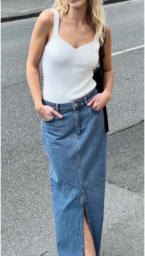 NEO NOIR Frankie D Rok Losse Pasvorm Knoop- en Ritssluiting Voorste Split Black Dames - Foto 9