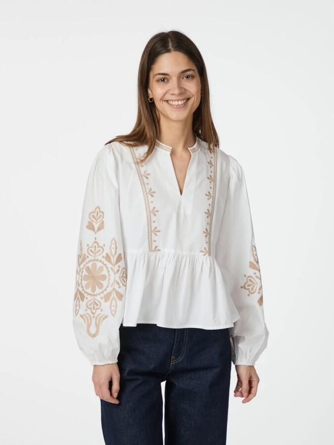 NEO NOIR Geborduurde Off White Blouse White Dames - Foto 7