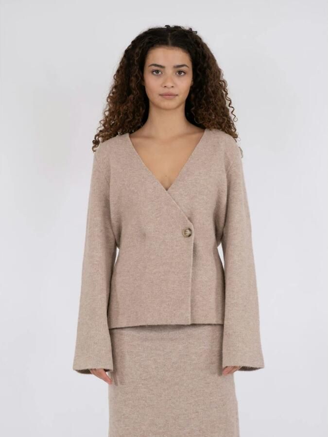 NEO NOIR Dames Truien & Vesten Marie Louise Knit Cardigan Beige - Foto 8