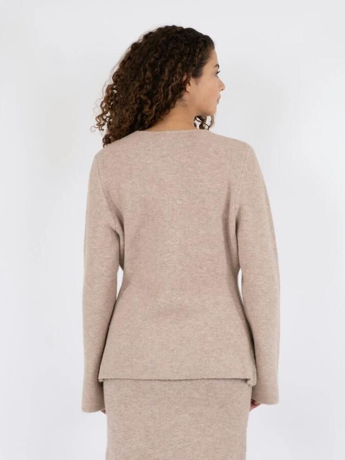 NEO NOIR Dames Truien & Vesten Marie Louise Knit Cardigan Beige - Foto 9