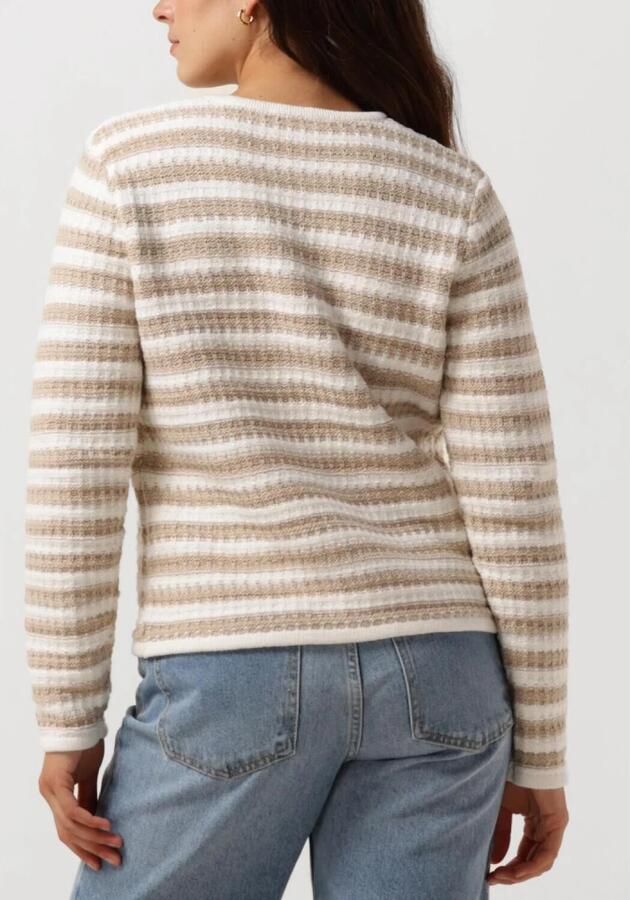 NEO NOIR Dames Truien & Vesten Limone Stripe Knit Jacket Zand - Foto 2
