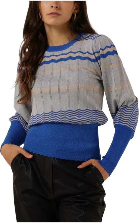 NEO NOIR Gestreepte Gebreide Blouse Blue Dames - Foto 4