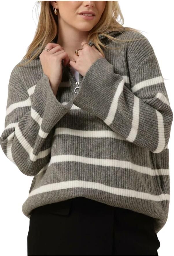 NEO NOIR Nevena Streep Trui 156101 Donkergrijs Melange Gray Dames - Foto 3