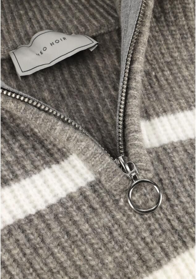 NEO NOIR Nevena Streep Trui 156101 Donkergrijs Melange Gray Dames