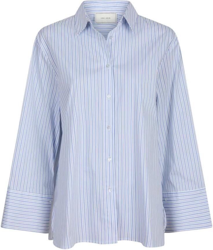 NEO NOIR Dames Blouses Dita Mini Stripe Shirt Lichtblauw - Foto 5