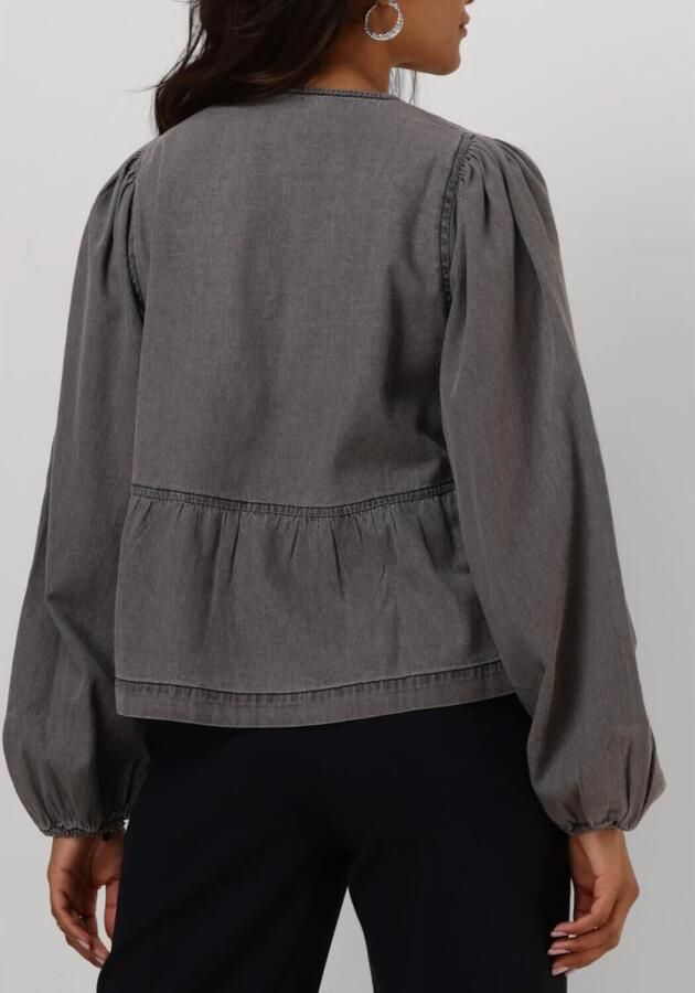 NEO NOIR Grijze Denimblouse met Strik voor Gray Dames - Foto 2