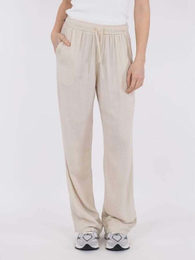 NEO NOIR Dames Broeken Sonar Drapy Linen Pants Zand - Foto 6