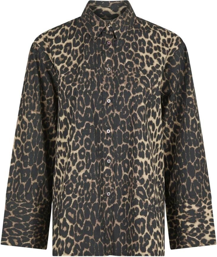 NEO NOIR Relaxed fit blouse met overhemdkraag model 'Dita Leo'