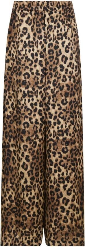 NEO NOIR Luipaardprint Wijde Satijnen Broek Brown Dames - Foto 6