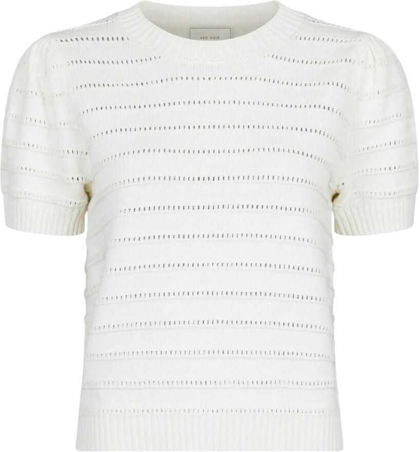 NEO NOIR Dames Tops & T-shirts Sidra Stitch Solid Knit Blouse Gebroken Wit - Foto 4