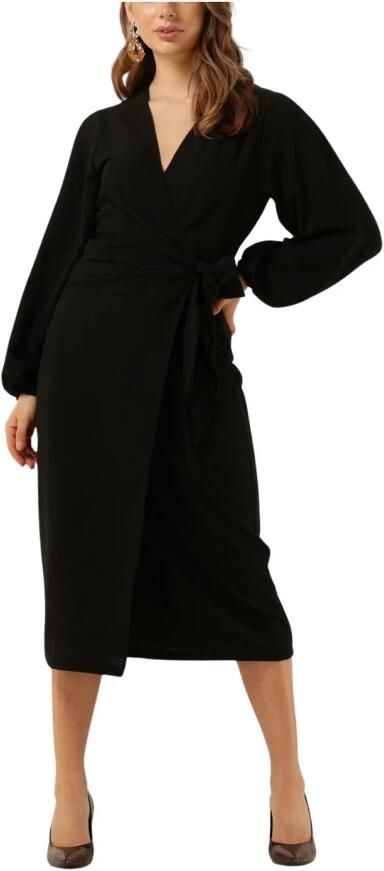 NEO NOIR Dames Jurken Onassis Solid Wrap Dress Zwart - Foto 3