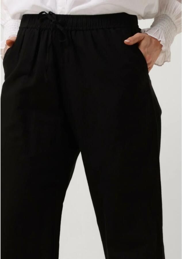 NEO NOIR Sonar Linnen Broek met Wijde Pijpen Black Dames