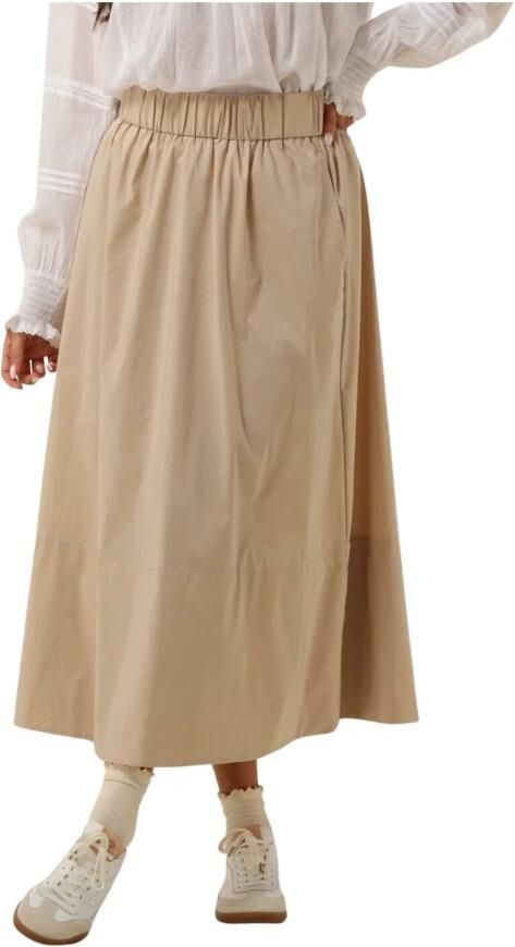 NEO NOIR Dames Rokken Yara Poplin Skirt Zand - Foto 3