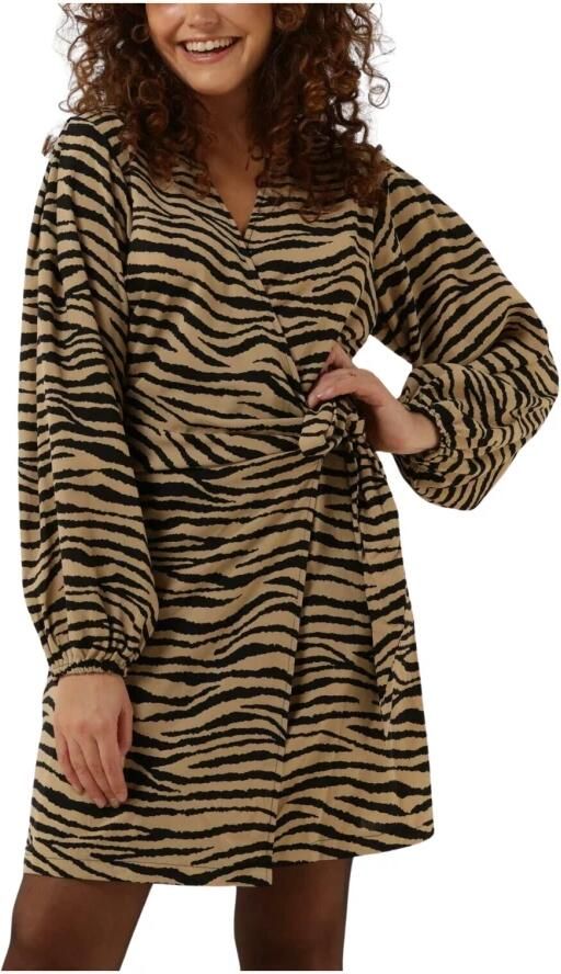 NEO NOIR Dames Jurken Oaklynn Graphic Zebra Dress Zand - Foto 6