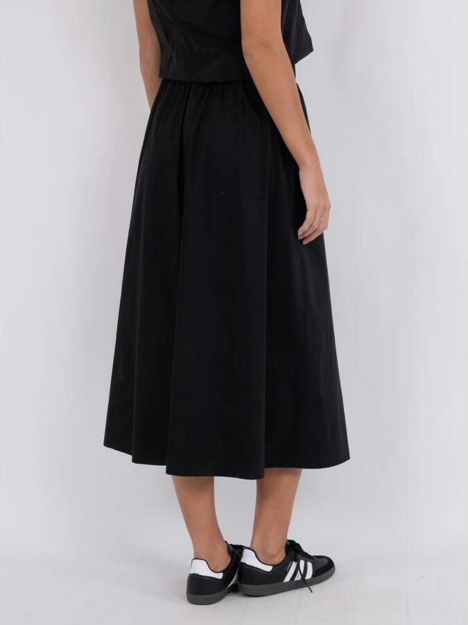 NEO NOIR Zwarte Poplin Midi Rok Yara Black Dames - Foto 2