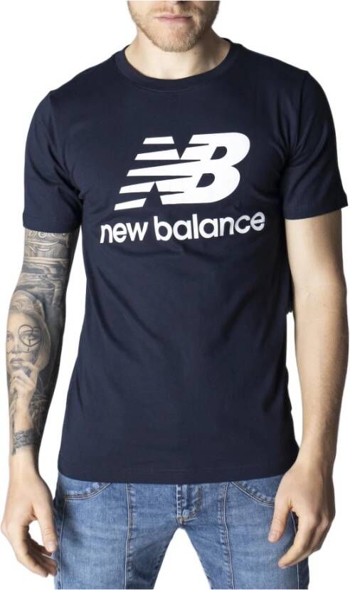 New Balance T-Shirts Blauw