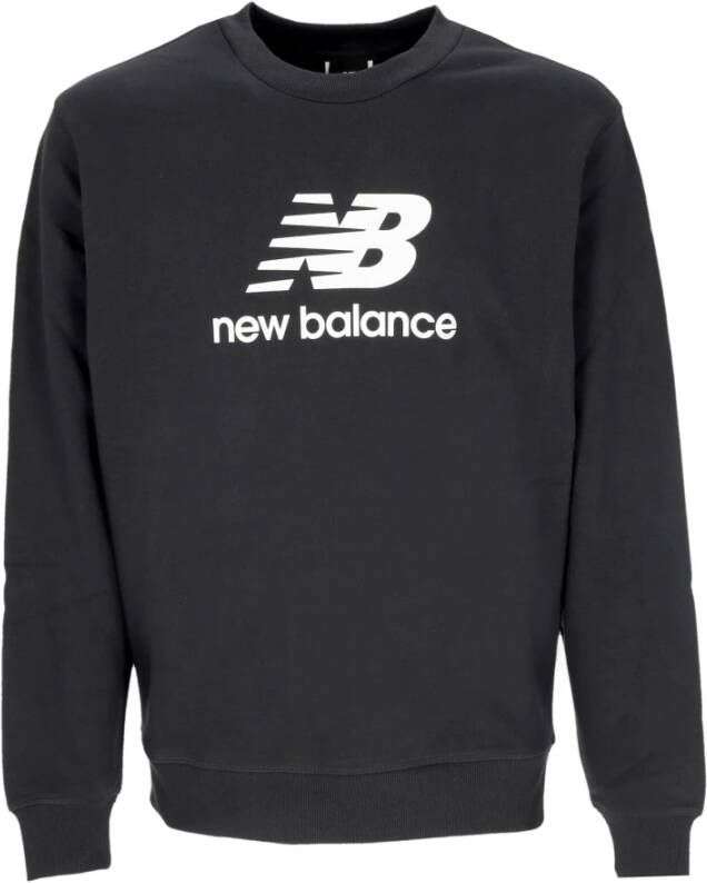 New Balance Essentials Stacked Logo Crewneck Sweatshirt Zwart Heren
