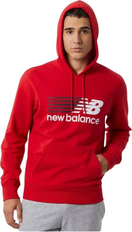 New Balance Logo Hoodie Rood Red Heren
