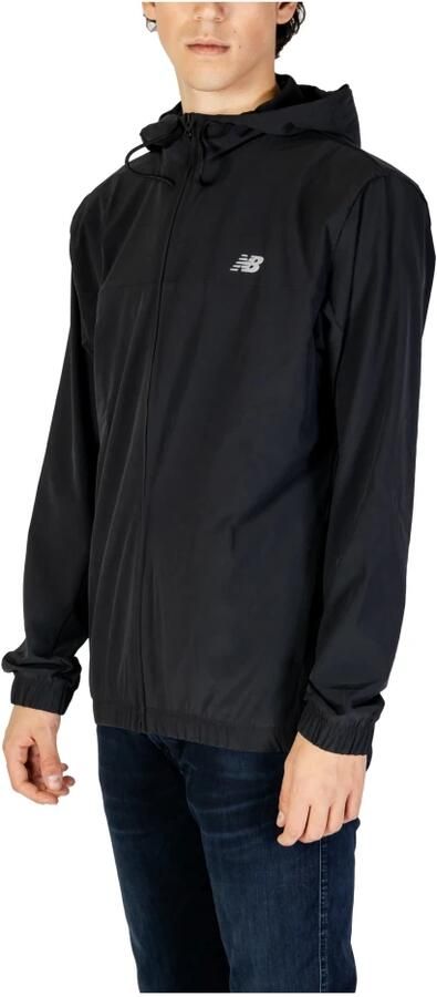 New Balance Moderne Zwarte Polyester Hardloopjack Black Heren