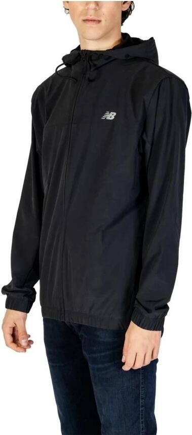 New Balance Moderne Zwarte Polyester Hardloopjack Black Heren