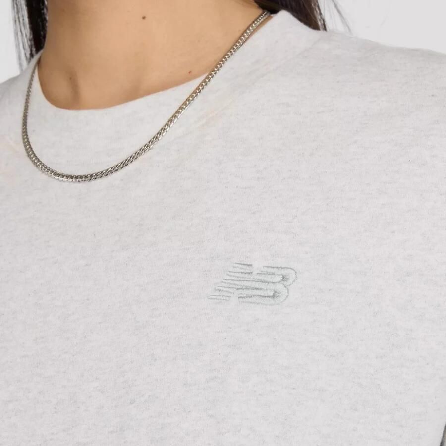 New Balance Oversized Logo Jersey T-Shirt White Dames