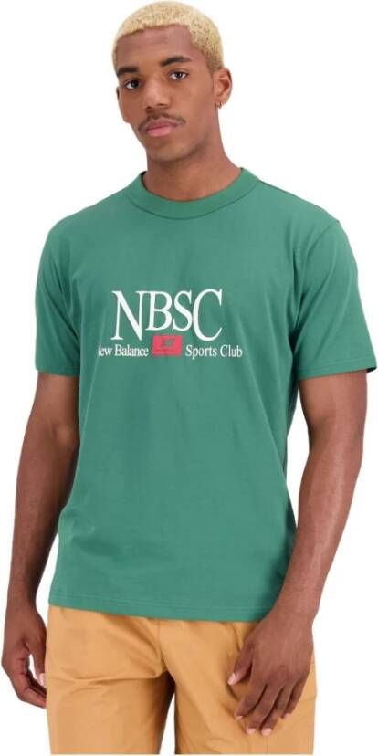 New Balance T-Shirts Groen Heren