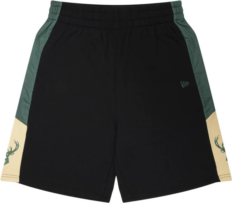 New era Bermuda BucksBA zijpaneel mesh shorts Zwart Heren