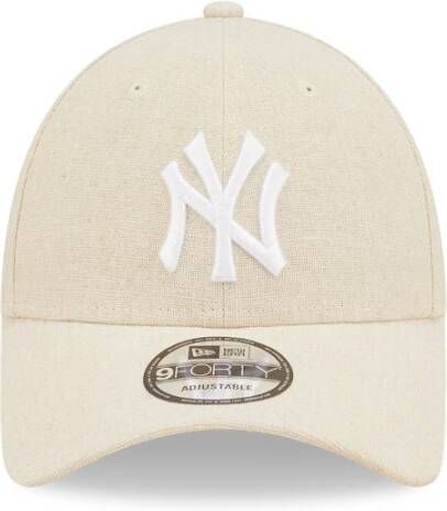 New era 9Forty Linen York Yankees unisex Caps beige Maat ONE SIZE Accessoires