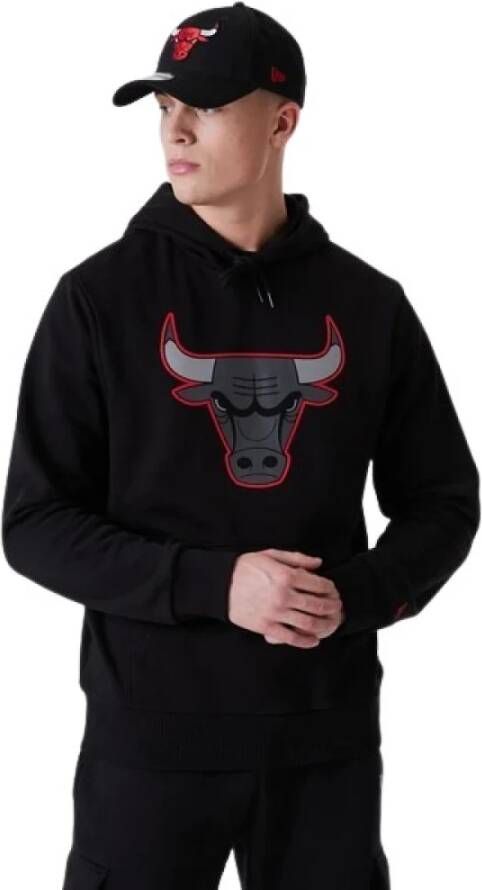 New era Chicago Bulls Logo Hoodie Zwart Rood Black Heren