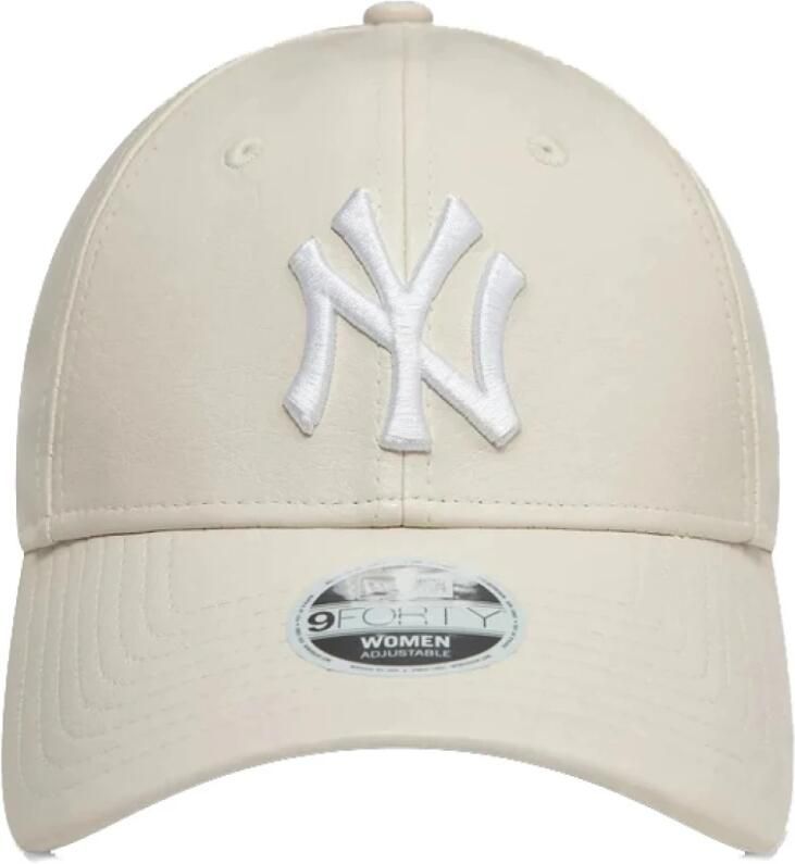 New era Female 9FORTY Crinkled PU York Yankees Women Caps beige Maat ONE SIZE Accessoires