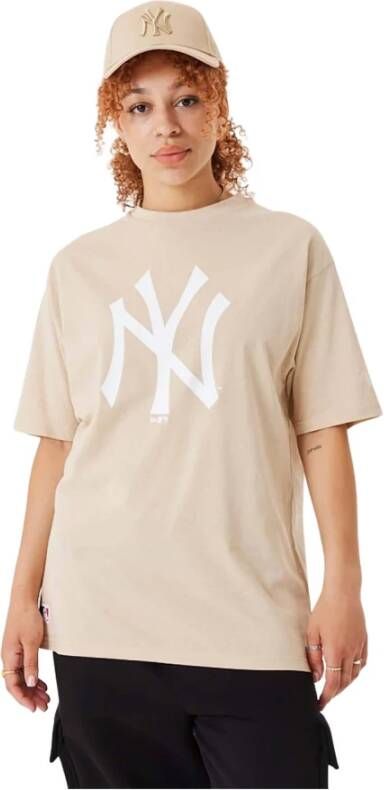 New era Oversized T-shirt New York Yankees League Essentials Beige Unisex