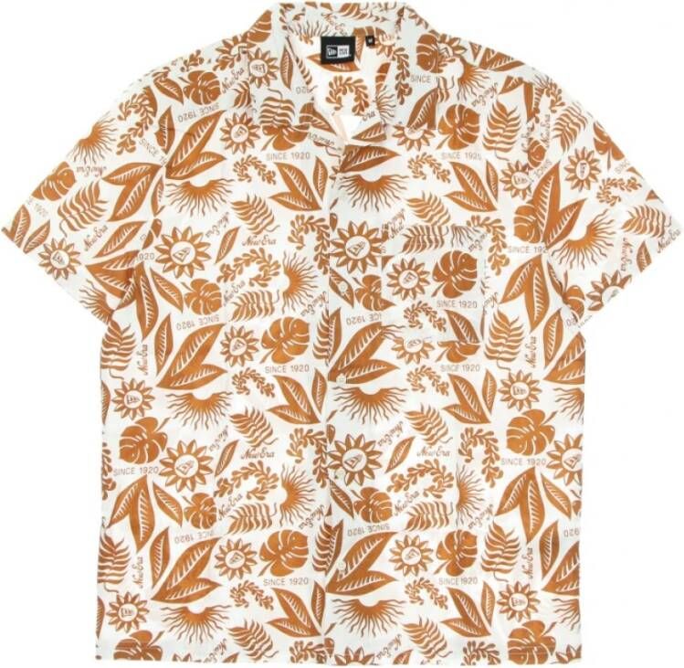 New era Shirt met korte mouwen in bloemen overal over print Velot -shirt Oranje Heren