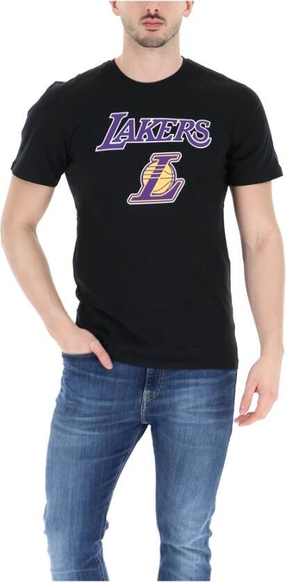 New era Lakers Team T -Shirt Logo Zwart Heren