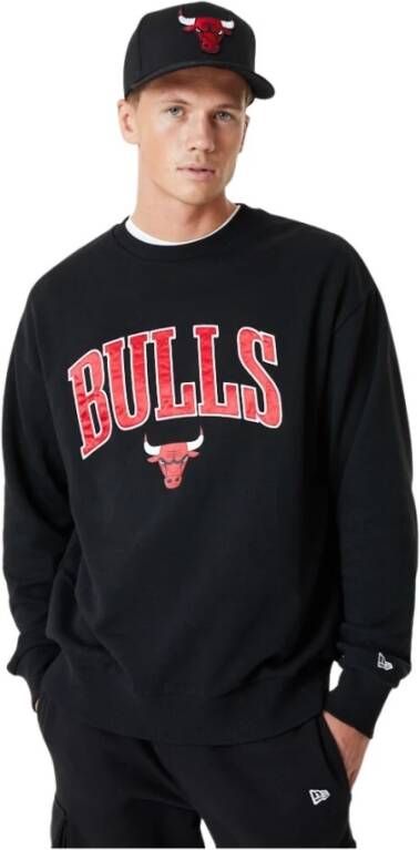 New era Zwarte Bulls Applique Crewneck Sweatshirt Black Heren