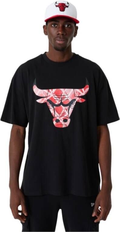 New era T-shirt Chicago Bulls NBA Infill Logo Zwart Heren
