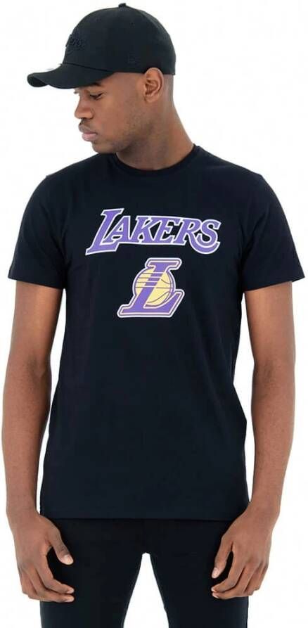 New era Lakers Team T -Shirt Logo Zwart Heren