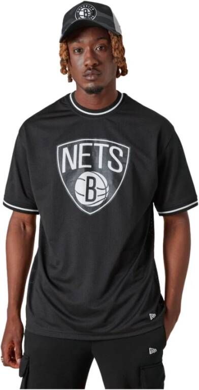 New era NBA Nets Teamlogo Zwart Tee Black Heren