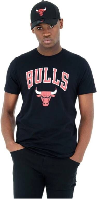 New era T s h i r t Logo Chicago Bulls Zwart Heren