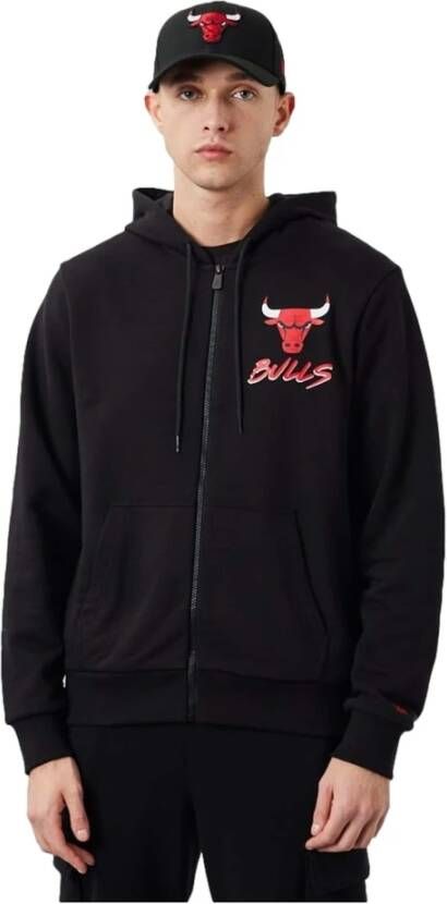 New era NBA Chicago Bulls Script Logo FZ Hoodie Black Heren