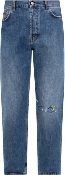 Nick Fouquet Geborduurde jeans Blauw Heren