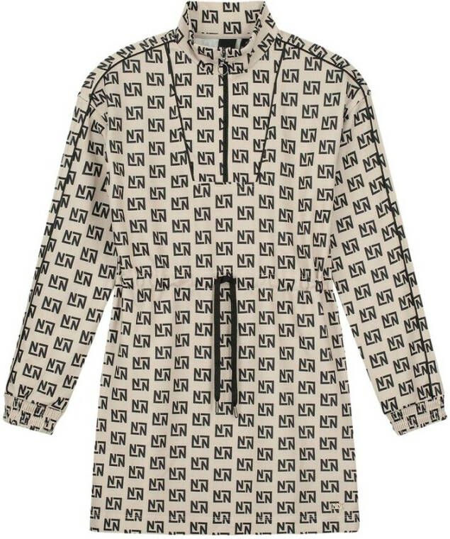 NIK&NIK jurk Femy NN met all over print zand donkerblauw