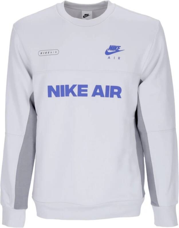Nike Air Brushed-Back Crewneck Sweatshirt Gray Heren